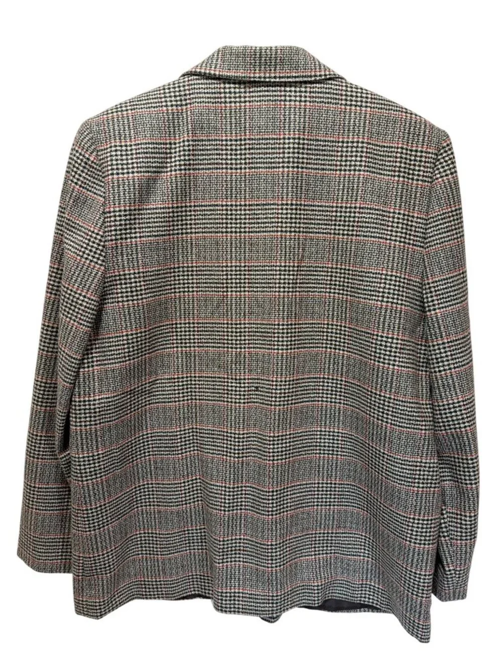 Leslie Fay Sportswear Vintage 90's Womens Glencheck Plaid Wool Blazer Jacket Siz